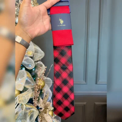 Corbata y Pañuelo Polo US Assn Rojo