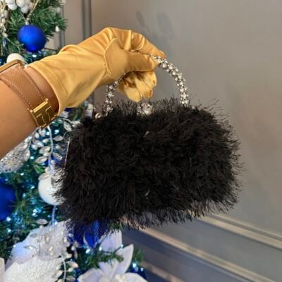 Cartera Sobre de Fiesta F5882 Fluffy Negra