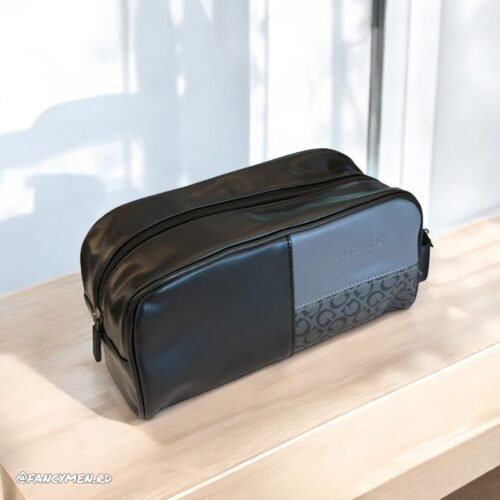 Neceser Guess Travel Kit Black Grey leather