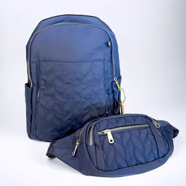 Set de Mochila y Cangurera Azul ck2141