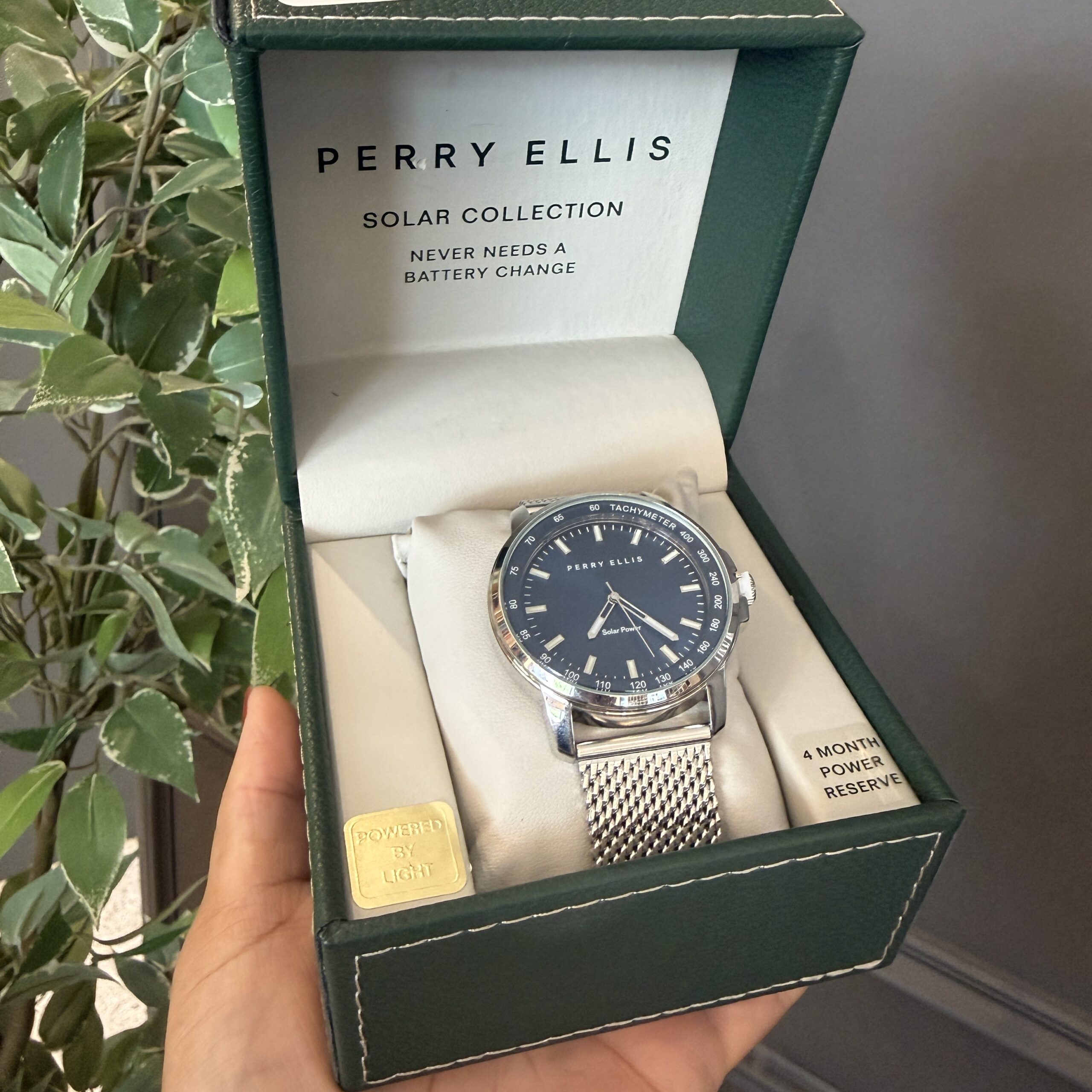 Reloj Perry Ellis Solar Powered Plateado 41mm - Imagen 3