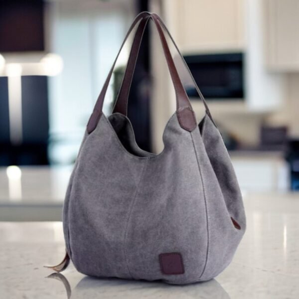 Bolso en canvas gris