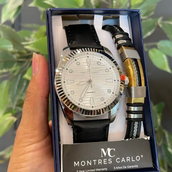 Set de Reloj Montres Carlo 5249 Plateado