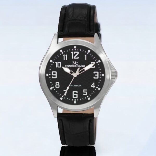 Reloj Montres Carlo 5359 40mm plateado con negro