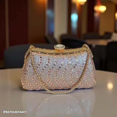 Cartera de Fiesta Rosa con Brillo ML25005b