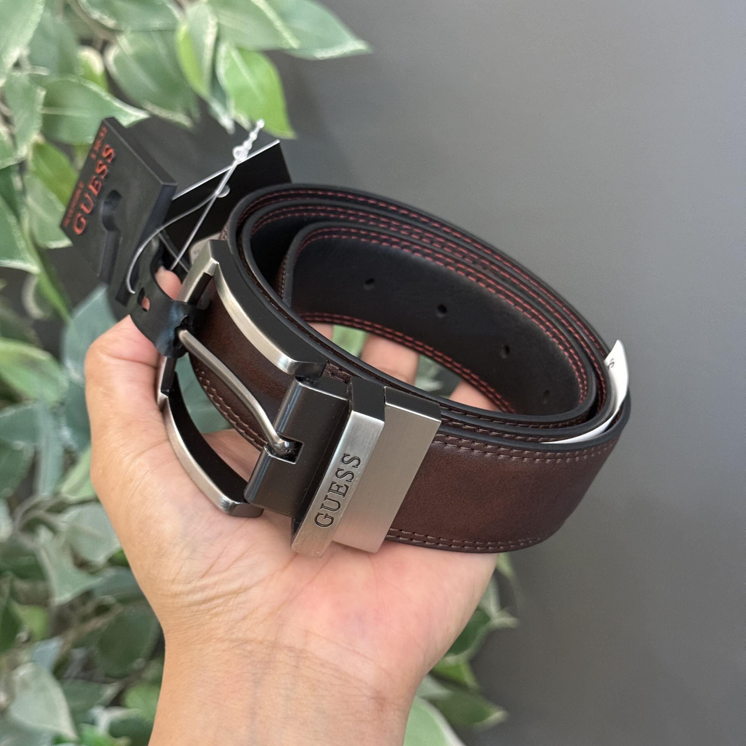Correa Guess Revesersible Marron a Negro Brbk897