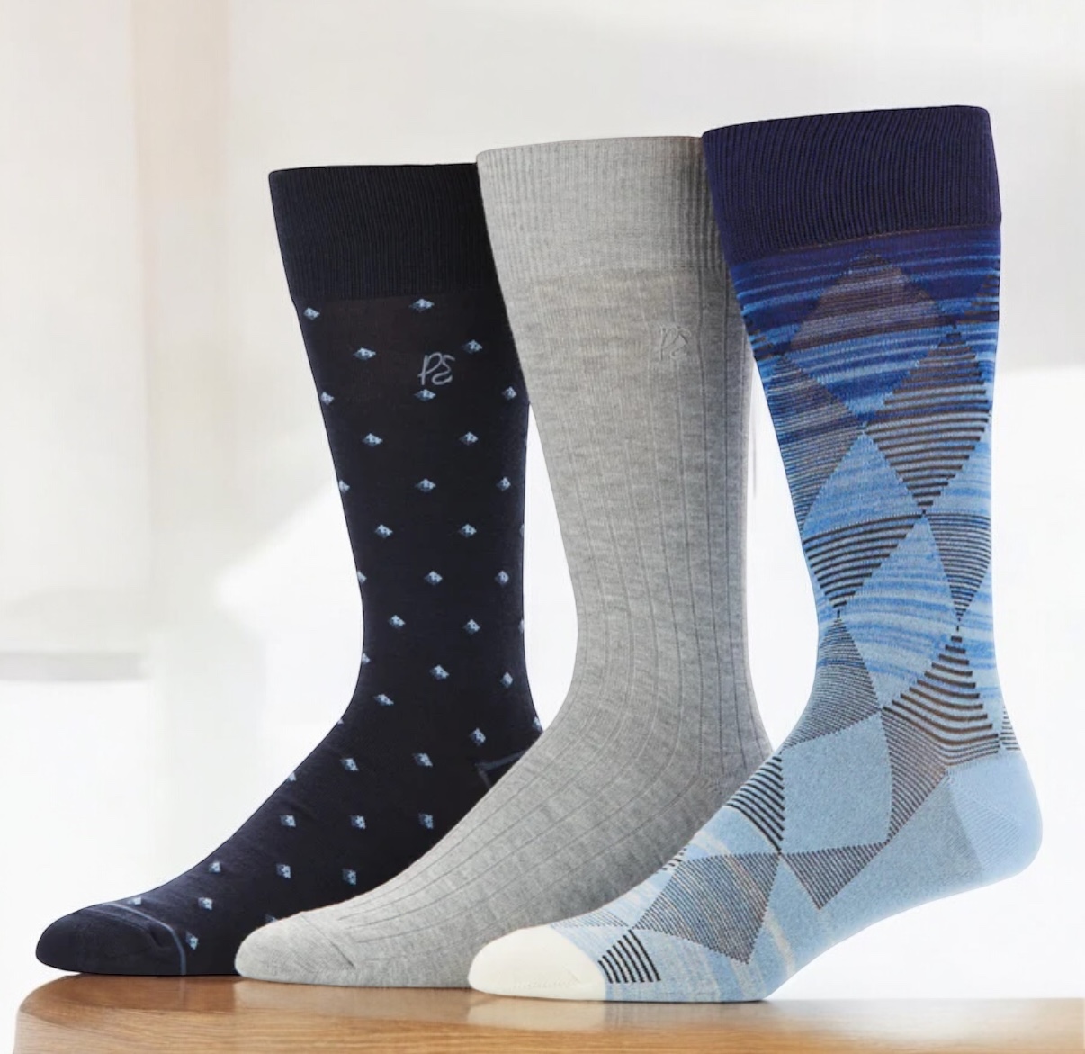 Set 3 pares de medias Perry Ellis Bamboo BL