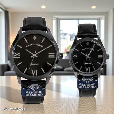 Set Relojes en Pareja Polo US Assn Negro El y Ella