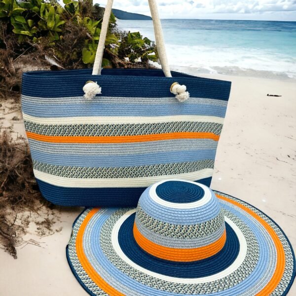 Set de bolso y sombrero playero line or