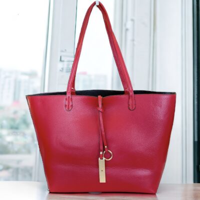 Cartera Bolso Reversible Rojo a Cafe