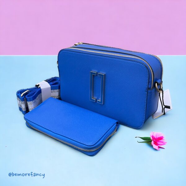 Set de Crossbody y Monedero Azul MJ