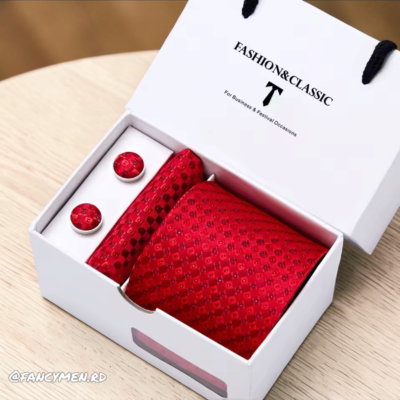 Set de Corbata de 3pz Hb562 Roja
