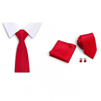 Set de Corbata de 3pz Hb562 Roja