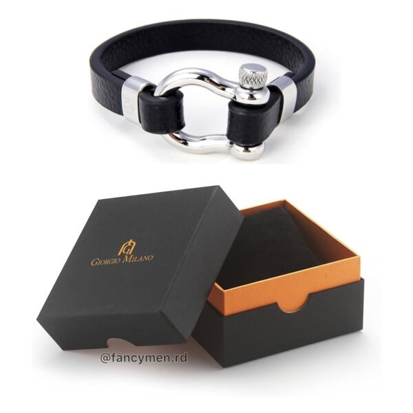 Pulsera Giorgio Milano 1538 Negra con plateado