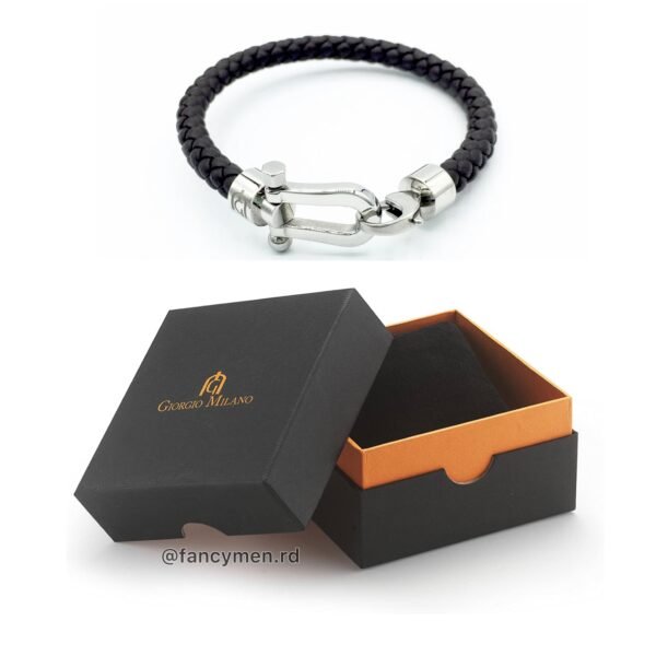 Pulsera Giorgio Milano 1520 Negra con plateado