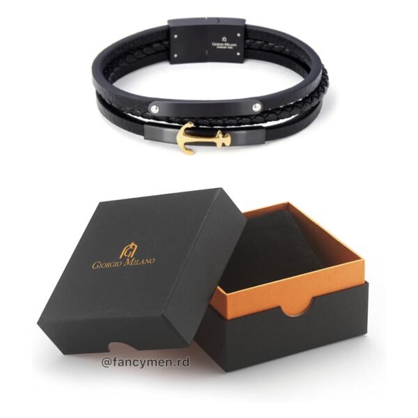 Pulsera Giorgio Milano 1685 Negra con Dorado