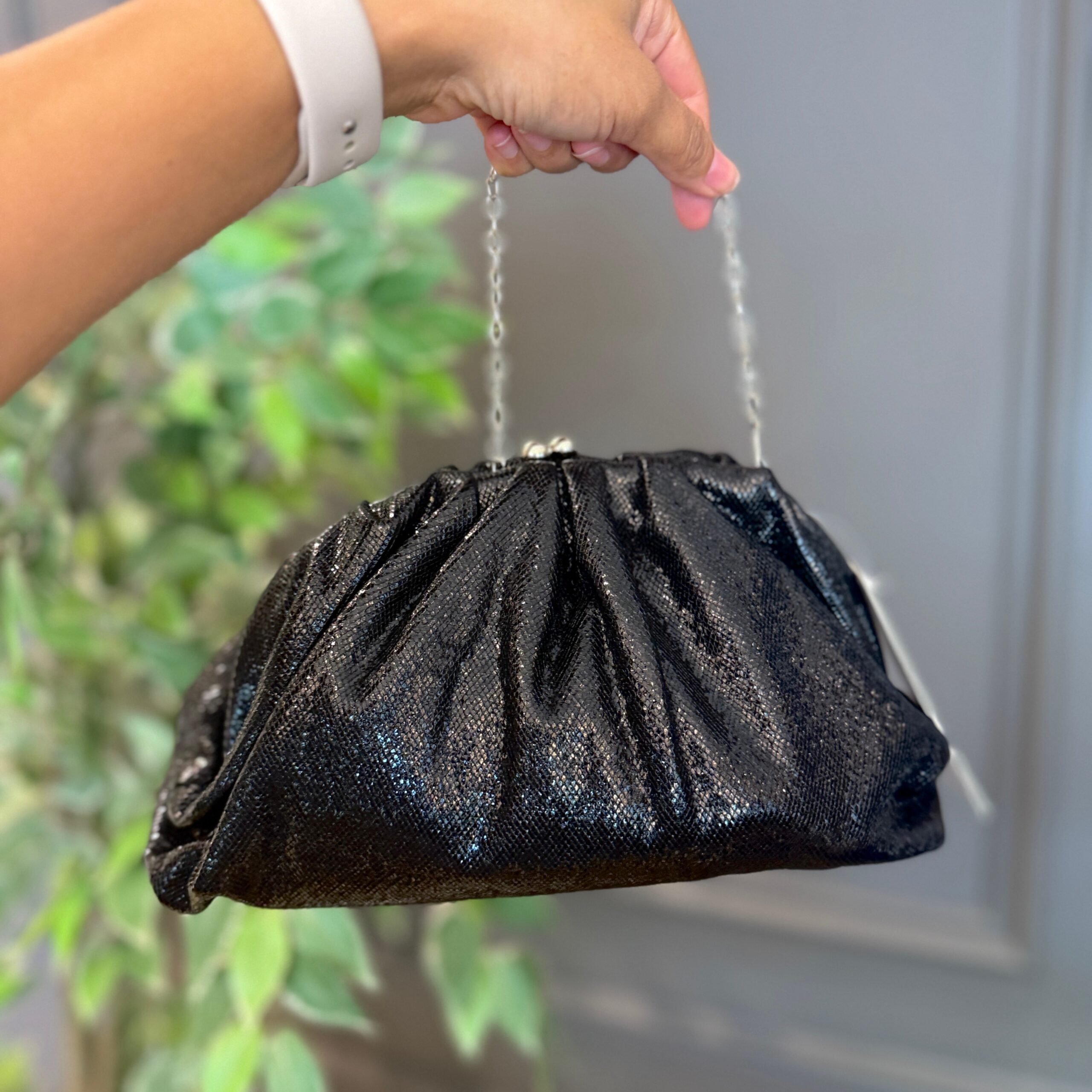 Cartera Sobre de Fiesta EJ603 Brillo Negra