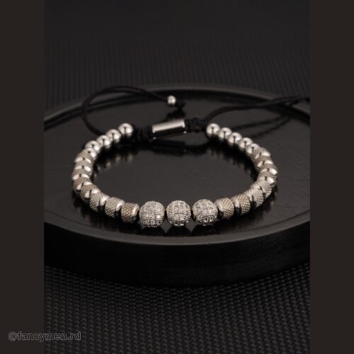 Pulsera Titanium Steel bolitas Plateada