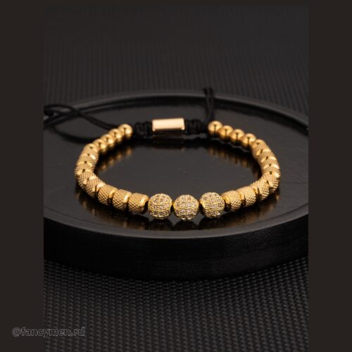 Pulsera Titanium Steel bolitas Dorada