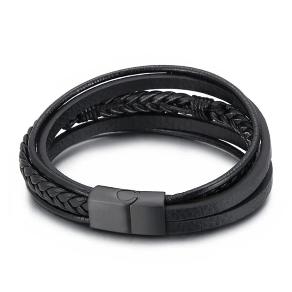 Pulsera Feather Piel y acero 21.5cm Gold