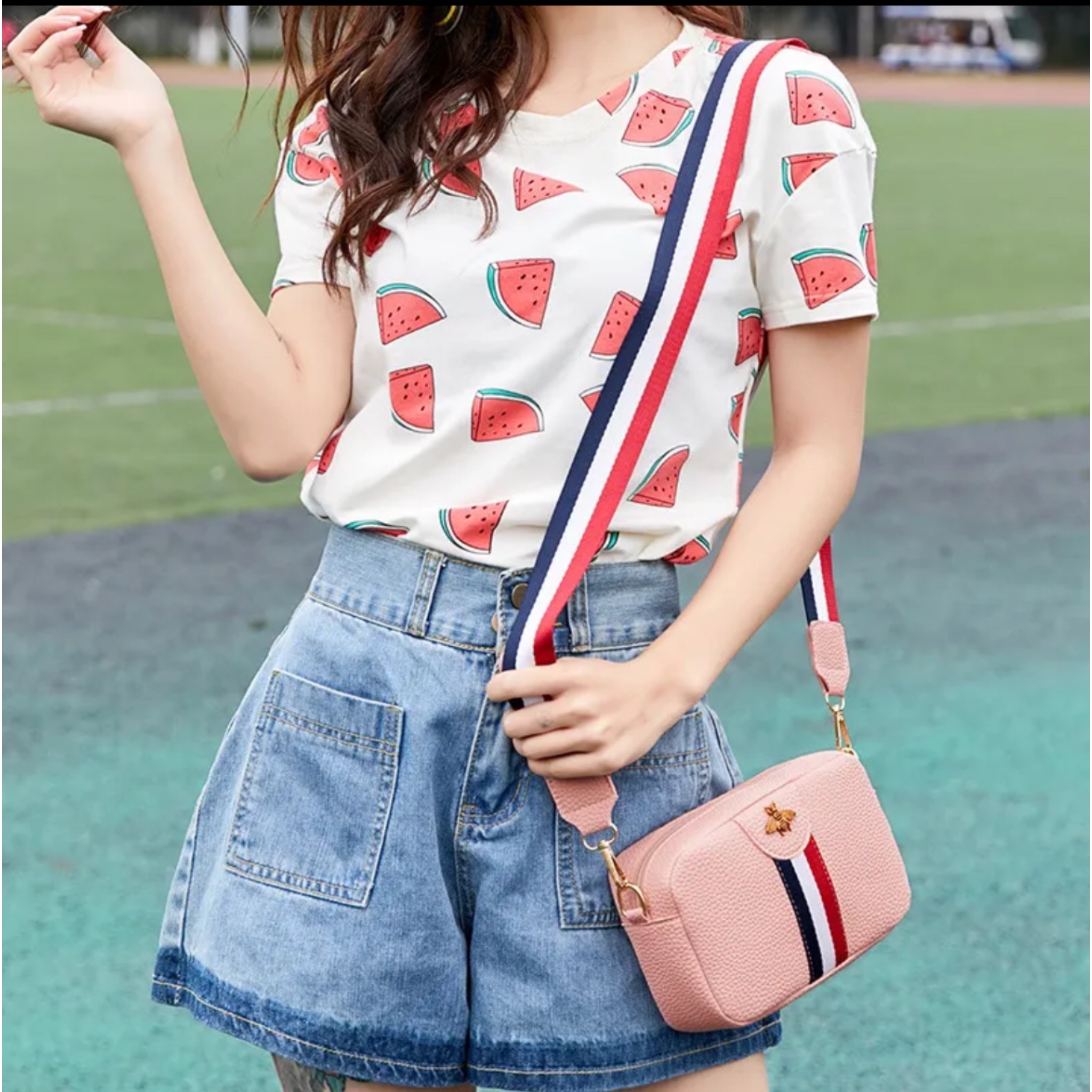 Crossbody de rayas pequeño - Imagen 2