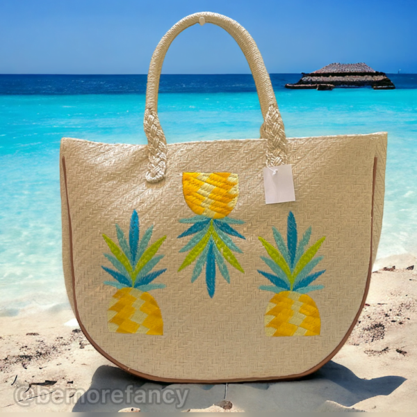 bolso playero con piña en bemorefancy