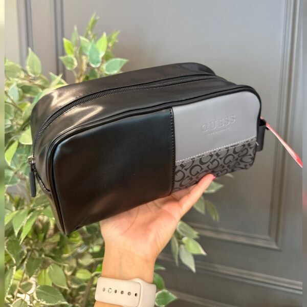 Neceser Guess Travel Kit Black Grey leather