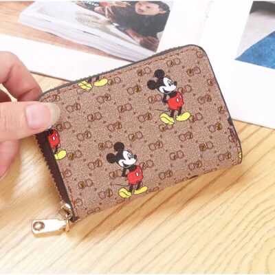 Monedero Portatarjetas estampado Marron