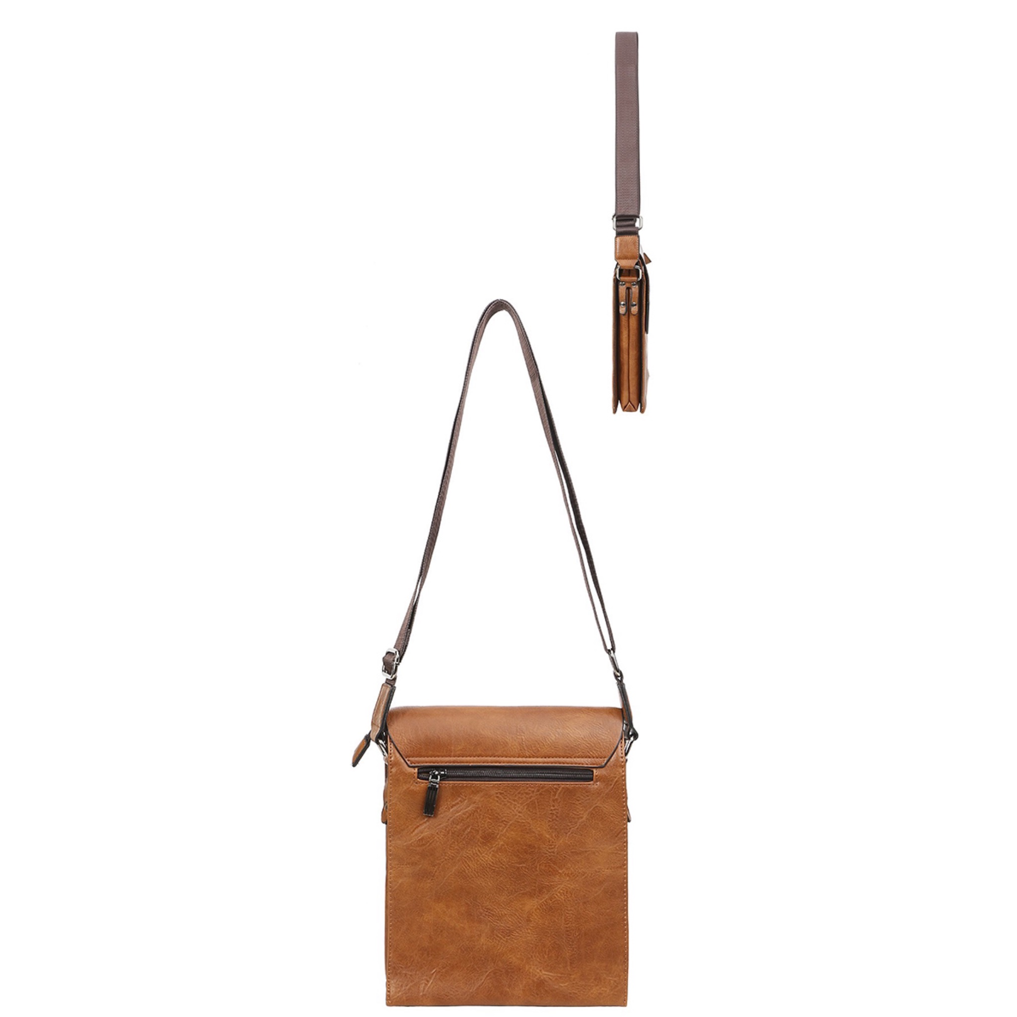 Bulto Mensajero en leather c5-1017 Camel - Imagen 3