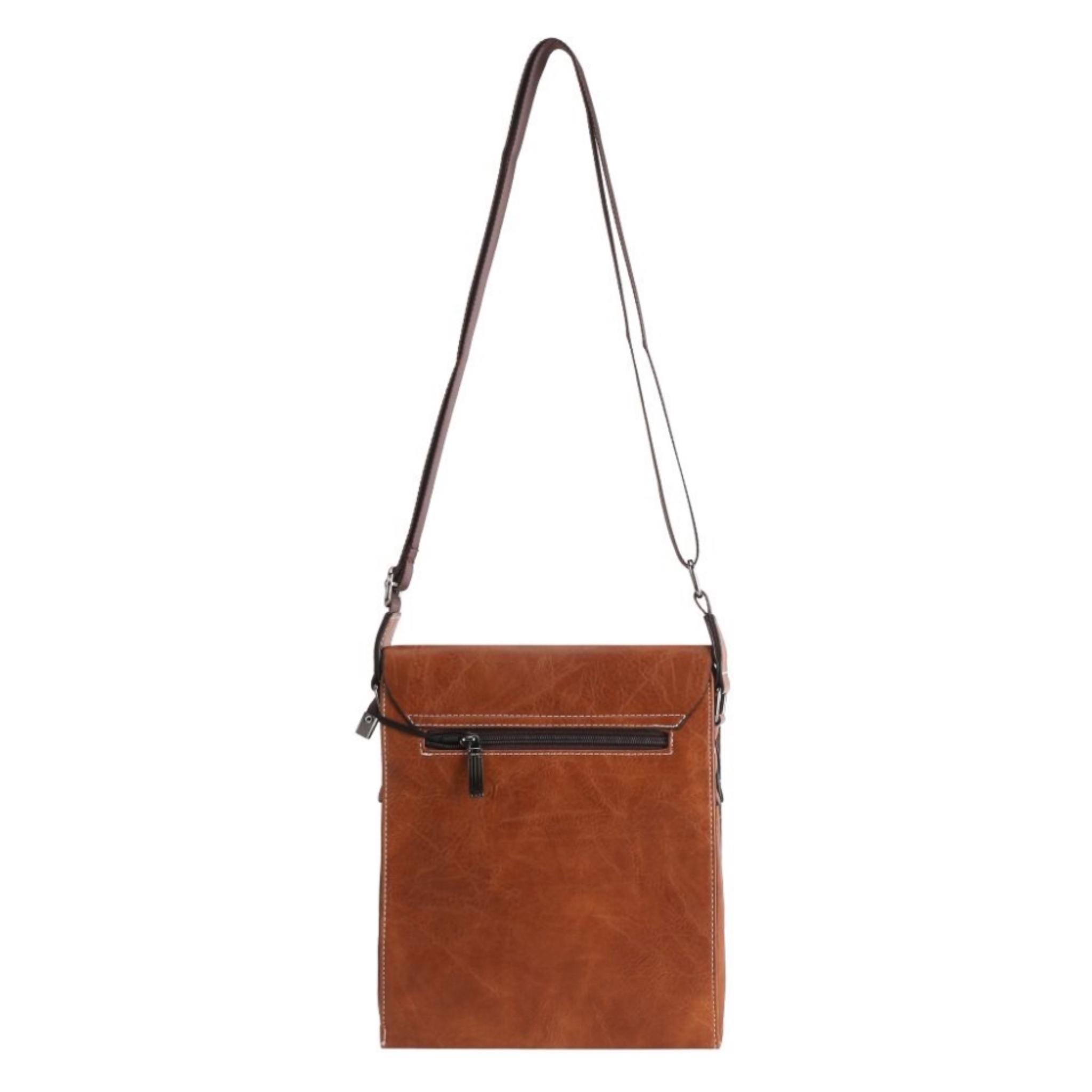 Bulto Mensajero en leather c5-1017 Camel - Imagen 5